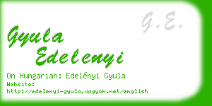 gyula edelenyi business card