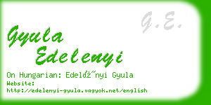 gyula edelenyi business card